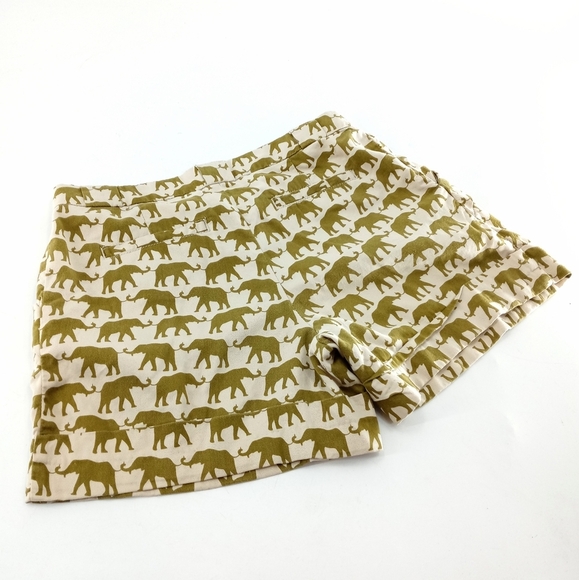 Anthropologie Cartonnier‎ Safari Elephant Print Cuffs Shorts - Picture 8 of 10